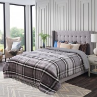 Κουβέρτα-πάπλωμα flannel με κάτω όψη sherpa Σχ. Hector 100% pol. χρώμα Γκρι υπέρδιπλο