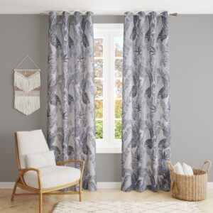 Κουρτίνα Σχ. Cocoon grey 140x260cm ζακάρ έτοιμη ραμμένη με κρίκους 100% pol. - Image 1