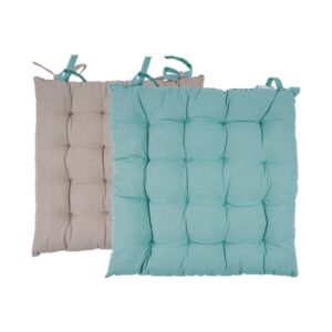 Μαξιλάρι καρέκλας Σχ.Duo 40x40cm διπλής όψης aqua/l.grey 100% cotton - Image 1