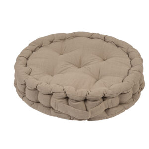 Μαξιλάρι δαπέδου στρόγγυλο Beige 40+8cm 100% cotton - Image 1