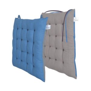 Μαξιλάρι καρέκλας Σχ.Duo 40x40cm διπλής όψης blue/l.grey 100% βαμβ. - Image 1
