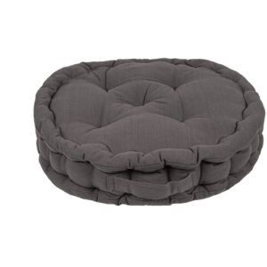 Μαξιλάρι δαπέδου στρόγγυλο D.grey 40+8cm 100% cotton - Image 1