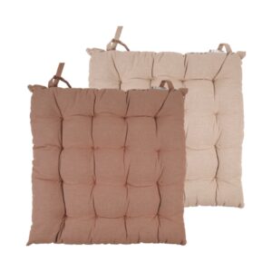 Μαξιλάρι καρέκλας Σχ.Duo 40x40cm διπλής όψης mocca/beige 100% βαμβ. - Image 1