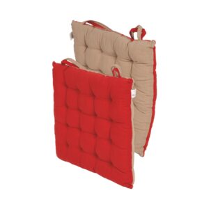 Μαξιλάρι καρέκλας Σχ.Duo 40x40cm διπλής όψης terracotta/beige 100% cotton - Image 1
