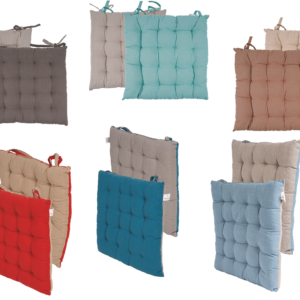 Μαξιλάρι καρέκλας Σχ.Duo 40x40cm διπλής όψης terracotta/beige 100% cotton - Image 2