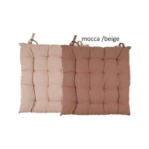 Μαξιλάρι καρέκλας Σχ.Duo 40x40cm διπλής όψης mocca/beige 100% βαμβ. - Image 4