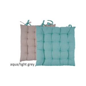 Μαξιλάρι καρέκλας Σχ.Duo 40x40cm διπλής όψης emerald/l.grey 100% βαμβ. - Image 4