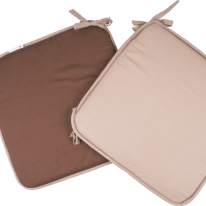 Μαξιλάρι καρέκλας δίχρωμο Σχ.Reli mocca-beige 38x38x2cm 100% microfiber - Image 1