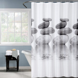 Κουρτίνα μπάνιου printed με κρίκους Σχ.Stones 180x200cm 100% pol. - Image 1