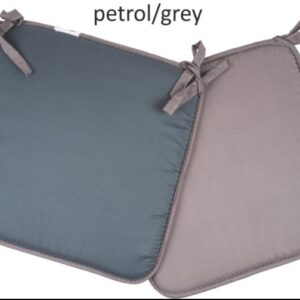 Μαξιλάρι καρέκλας δίχρωμο Σχ.Reli petrol-grey 38x38x2cm 100% microfiber - Image 2