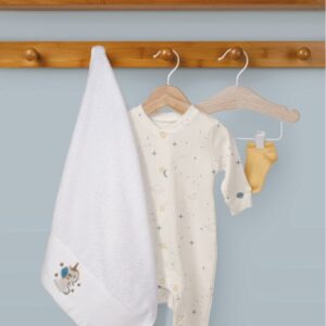 Σετ πετσέτα 2τμχ. bebe Σχ.Unicorn (ecrou-blue) 50x90cm+70x140cm 100% cotton - Image 1