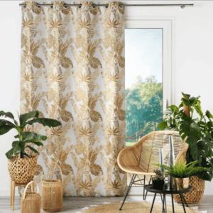 Κουρτίνα Σχ. Cocoon beige 140x260cm ζακάρ έτοιμη ραμμένη με κρίκους 100% pol. - Image 2