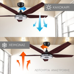 Ανεμιστήρας Οροφής DC με WI-Fi και Τηλεχειριστήριο Telemax CES565SL Light Wood - Image 8