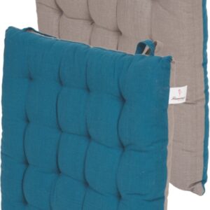 Μαξιλάρι καρέκλας Σχ.Duo 40x40cm διπλής όψης emerald/l.grey 100% βαμβ. - Image 6