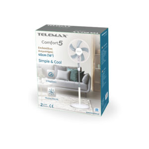 Ανεμιστήρας Επιδαπέδιος Telemax Comfort5 FS-1615M (White) - Image 3