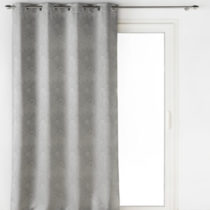 Κουρτίνα ζακάρ Σχ. Teora grey 140x260cm  έτοιμη ραμμένη με κρίκους 100% pol. - Image 3