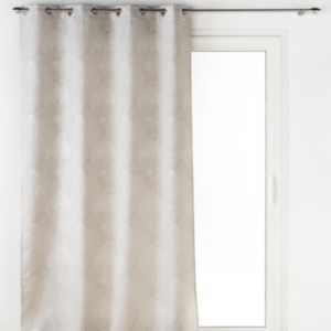 Κουρτίνα ζακάρ Σχ. Teora taupe 140x260cm  έτοιμη ραμμένη με κρίκους 100% pol. - Image 2