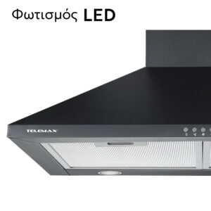 Απορροφητήρας Κουζίνας Καμινάδα 60cm Telemax TD0660 Μαύρο - Image 3