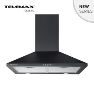 Απορροφητήρας Κουζίνας Καμινάδα 60cm Telemax TD0660 Μαύρο - Image 1
