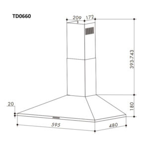 Απορροφητήρας Κουζίνας Καμινάδα 60cm Telemax TD0660 Inox - Image 1