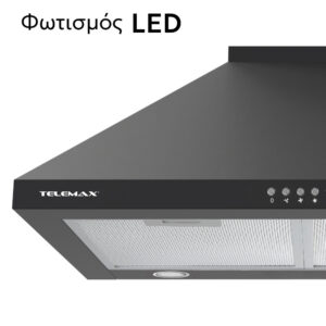Απορροφητήρας Κουζίνας Καμινάδα 60cm Telemax TD0860 Μαύρο - Image 3