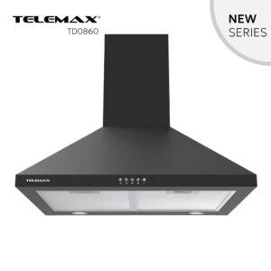 Απορροφητήρας Κουζίνας Καμινάδα 60cm Telemax TD0860 Μαύρο - Image 1