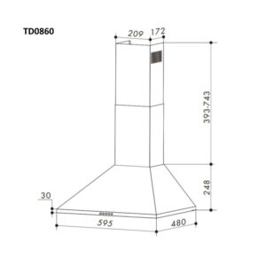 Απορροφητήρας Κουζίνας Καμινάδα 60cm Telemax TD0860 Inox - Image 5