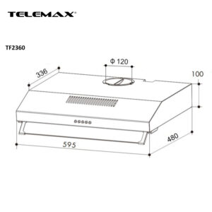 Απορροφητήρας Κουζίνας Ελεύθερος 60cm Telemax TF2360 Μαύρο - Image 5