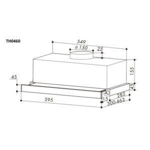 Απορροφητήρας Κουζίνας Συρόμενος 60cm Telemax TH0460 Μαύρο - Image 4