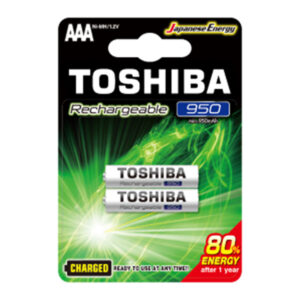 Επαναφορτιζόμενες μπαταρίες TOSHIBA AAA 950mAh 1.2V 2τμχ (TNH-03GAE BP-2C) - Image 1
